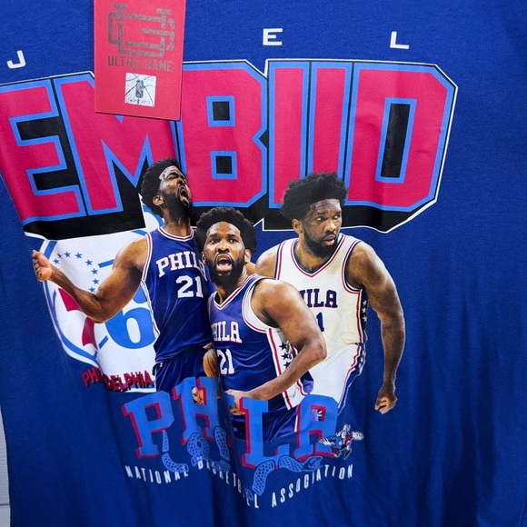 Philadelphia 76ers Blue Joel Embiid Graphic T-Shirt - Picture 3 of 4